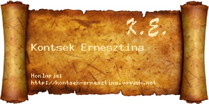 Kontsek Ernesztina névjegykártya
